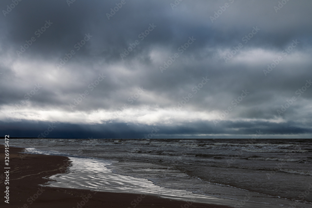 Dark clouds over Baltic sea.