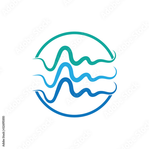 WATER WAVE SYMBOL AND ICON LOGO TEMPLATE