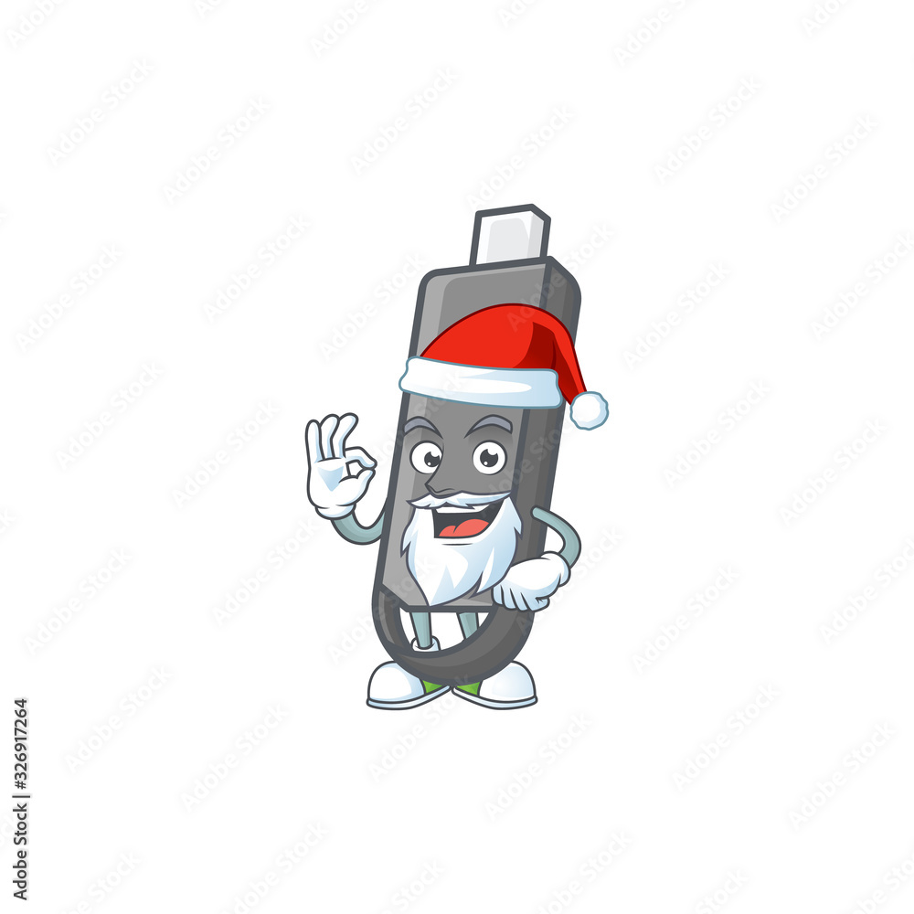 A lovely Santa flashdisk mascot picture style with ok finger