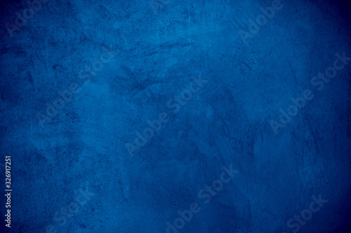 Fototapeta Old wall pattern texture cement blue dark abstract blue color design are light with black gradient background.