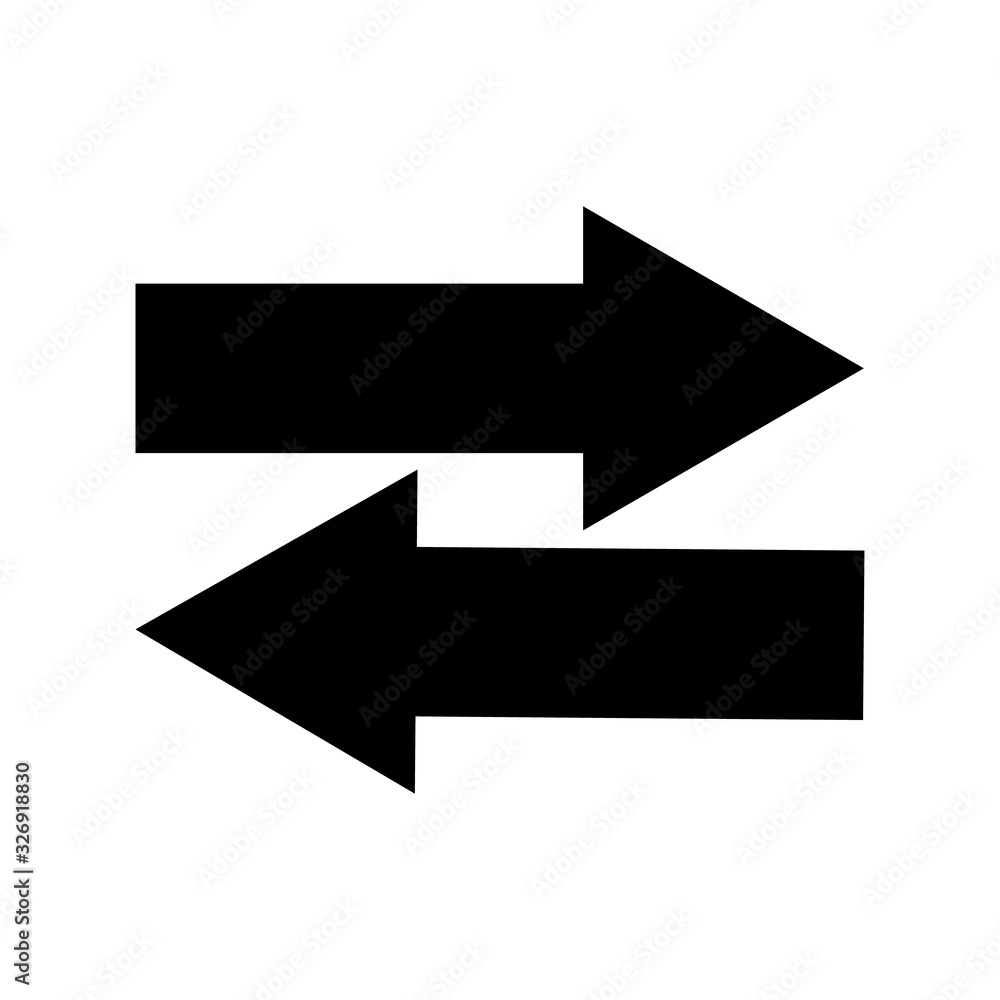 2 arrow signs. Simple modern icon design illustration. 2 arrow signs. Simple modern icon design illustration.