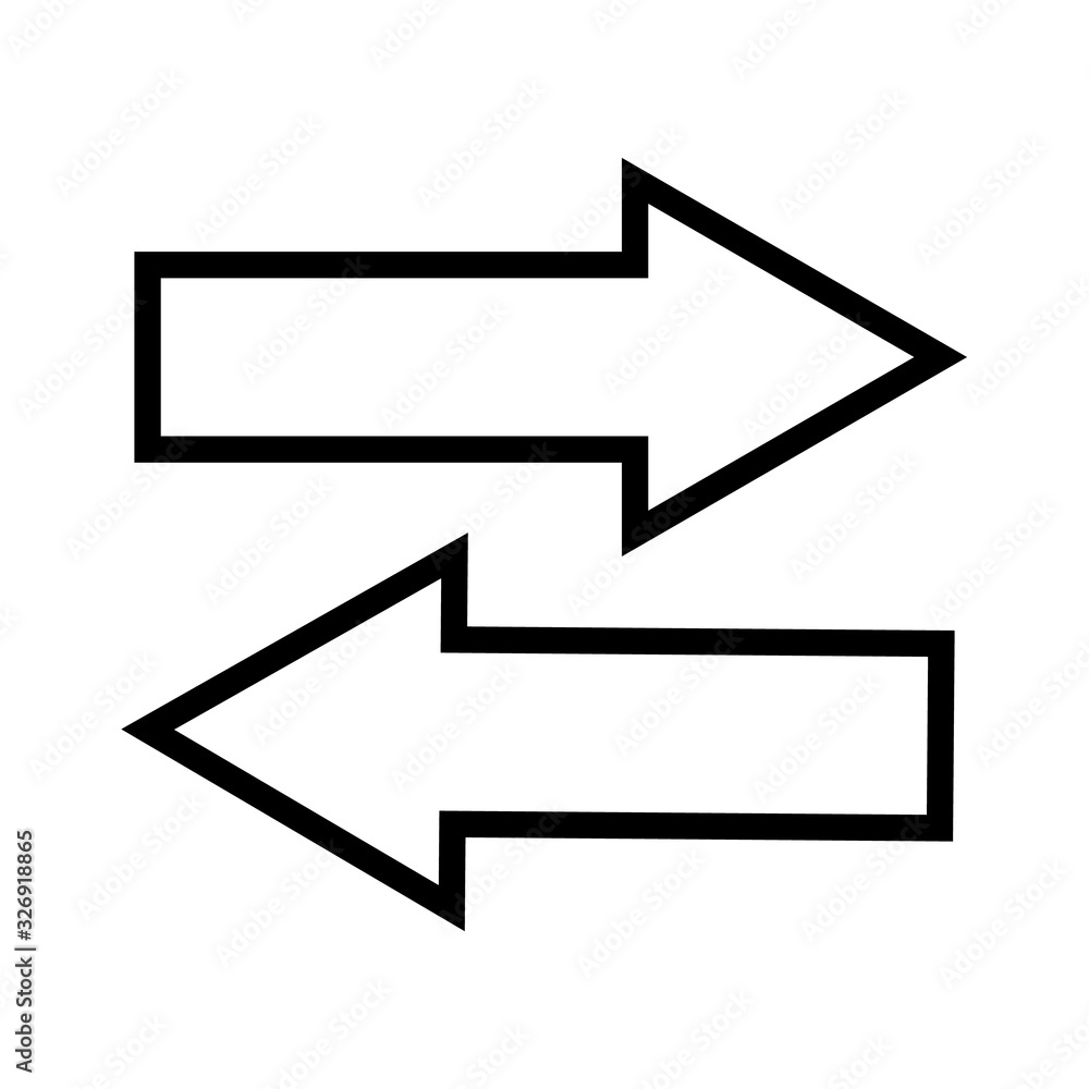 2 arrow signs line. Simple modern icon design illustration. 2 arrow signs line. Simple modern icon design illustration.