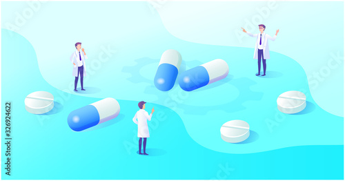 医師　薬　ベクター　Doctor　Medical 　Vector illustration