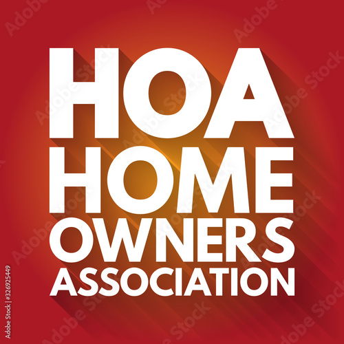 HOA - Homeowners Association acronym, business concept background