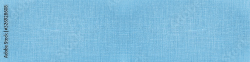Bright blue natural cotton linen textile texture background banner panorama