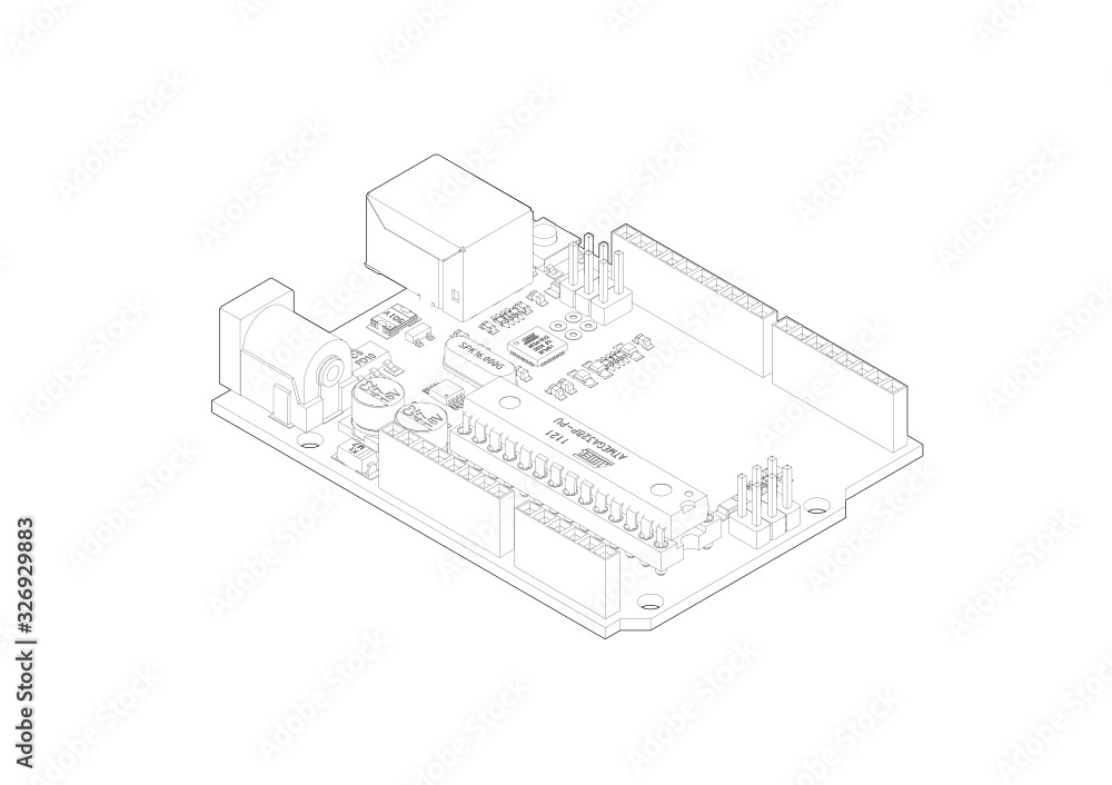 Arduino Uno Rev 3 Stock Vector | Adobe Stock