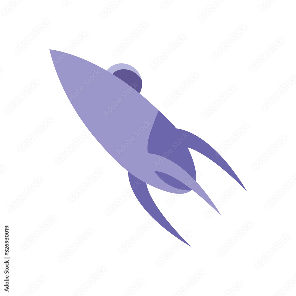 Naklejka premium Isolated rocket line style icon vector design