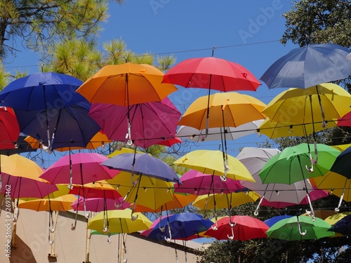 Wallpaper Mural Cropped shot of colorful umbrellas used as decoration at a festival Torontodigital.ca