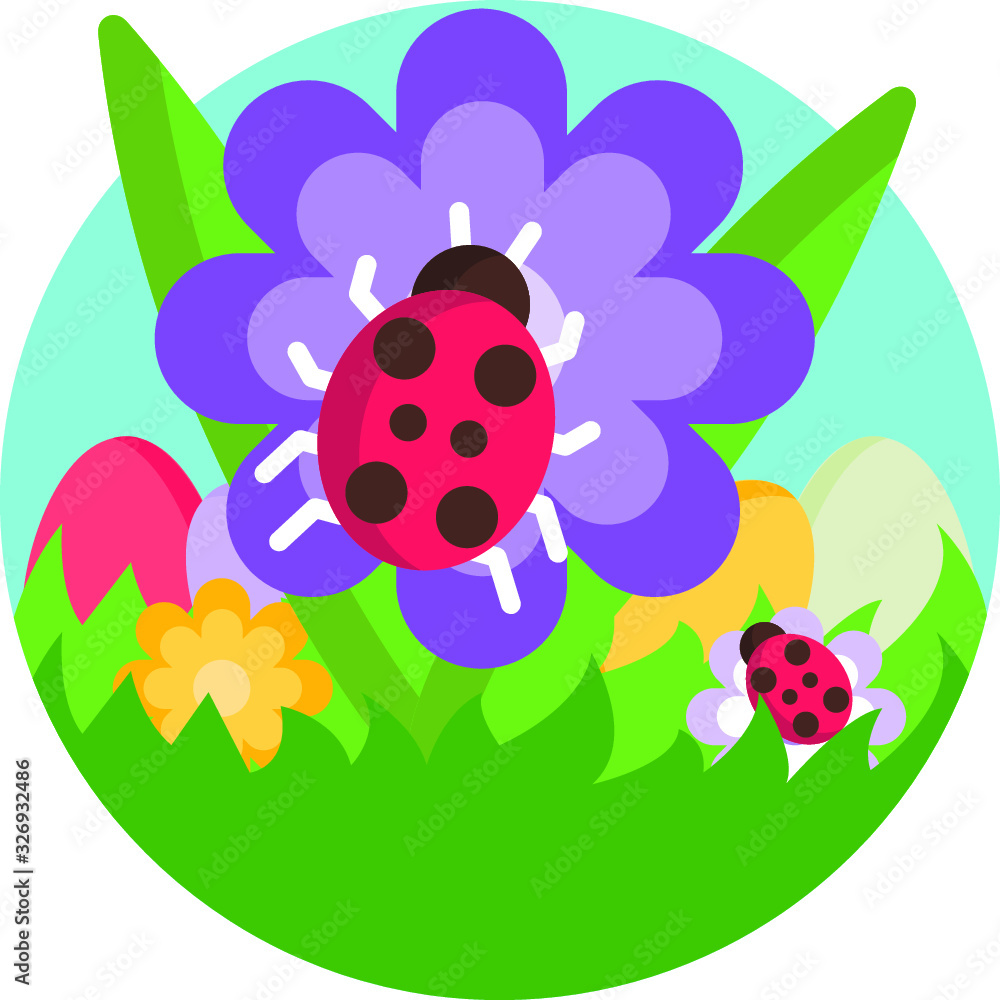 Obraz premium Ester spring icons vector illustration holidays