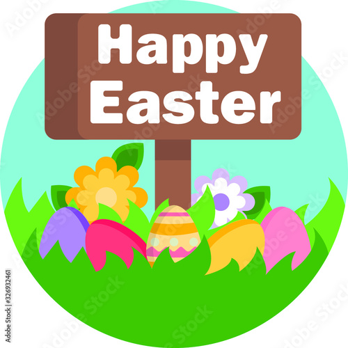 Ester spring icons vector illustration holidays