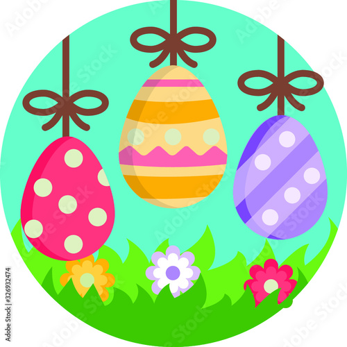 Ester spring icons vector illustration holidays