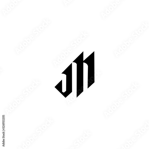 JM MJ Letter Logo Design Vector