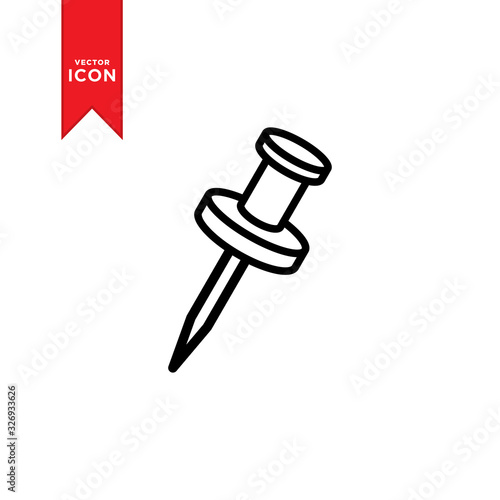 Push pin icon vector. Pin icon symbol. Simple design style on trendy icon.