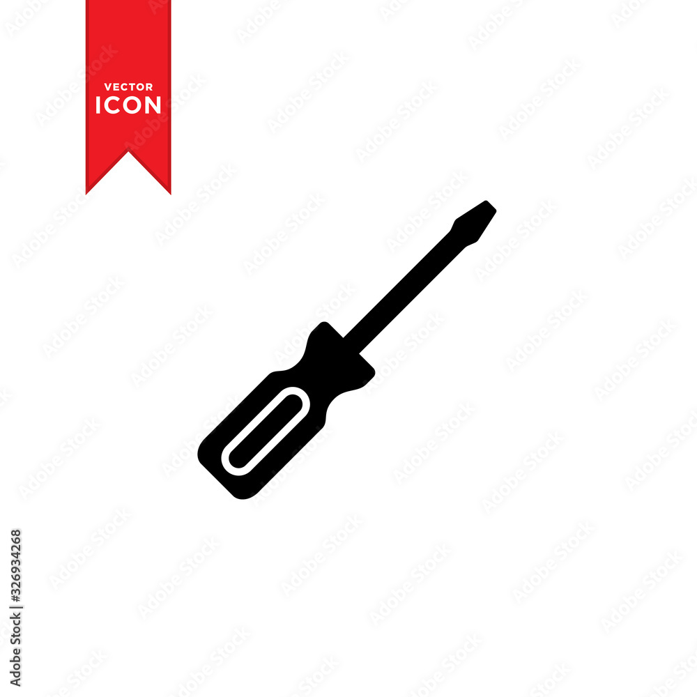 Screwdriver icon vector. Screwdriver tool service symbol. Flat design style on white background. Screwdriver icon vector. Screwdriver tool service symbol. Flat design style on white background.