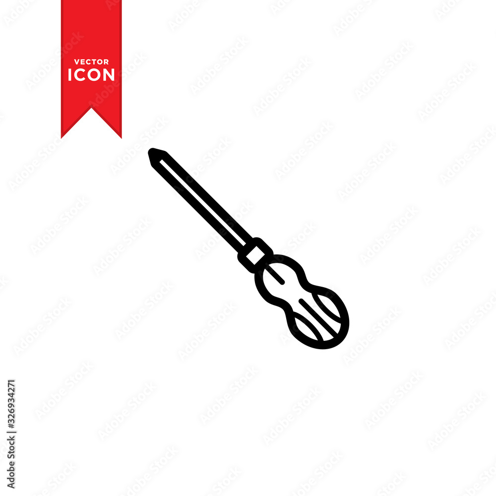 Screwdriver icon vector. Screwdriver tool service symbol. Flat design style on white background. Screwdriver icon vector. Screwdriver tool service symbol. Flat design style on white background.