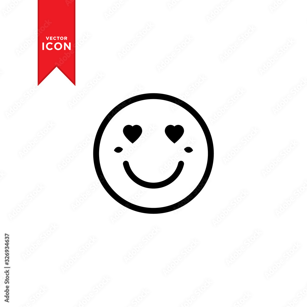 Fototapeta premium Smile face emoticon icon vector. Flat design style on trendy icon.
