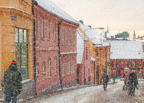 Helsingborg Wintry Old Town Streets