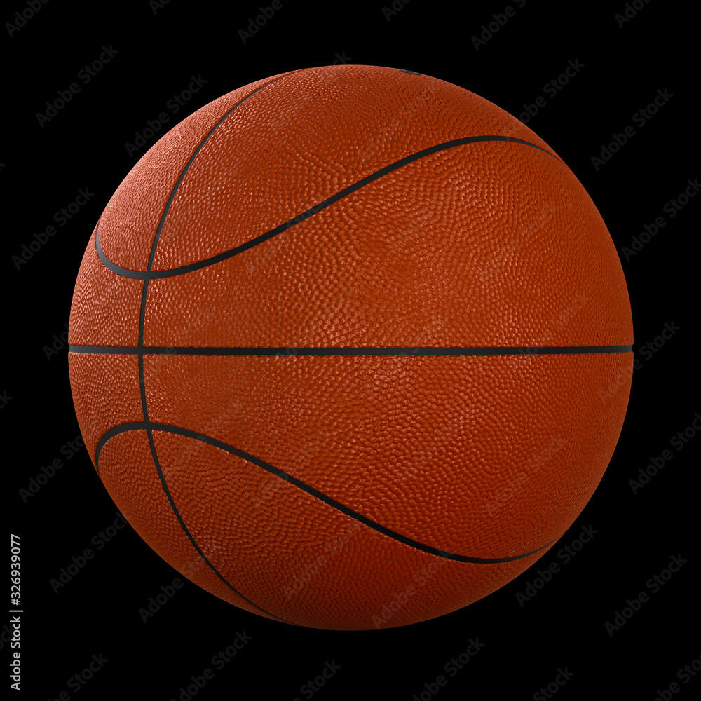 Fototapeta premium Basketball Ball Isolated on Black Background. 3D Render.
