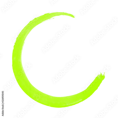 Schnell gemalter Halbkreis oder Kreis mit grüner Farbe