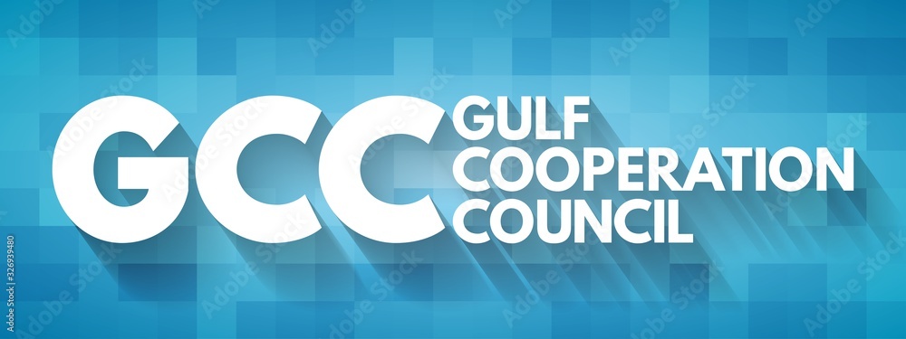 GCC - Gulf Cooperation Council acronym business concept background