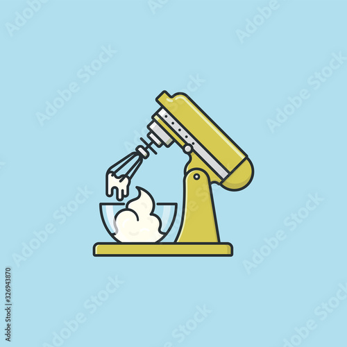 Kitchen mixer vector illustration for whipped Cream Day