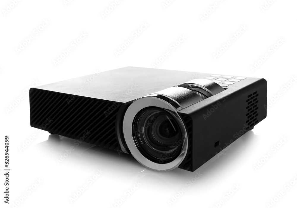 Modern digital video projector isolated on white Modern digital video projector isolated on white