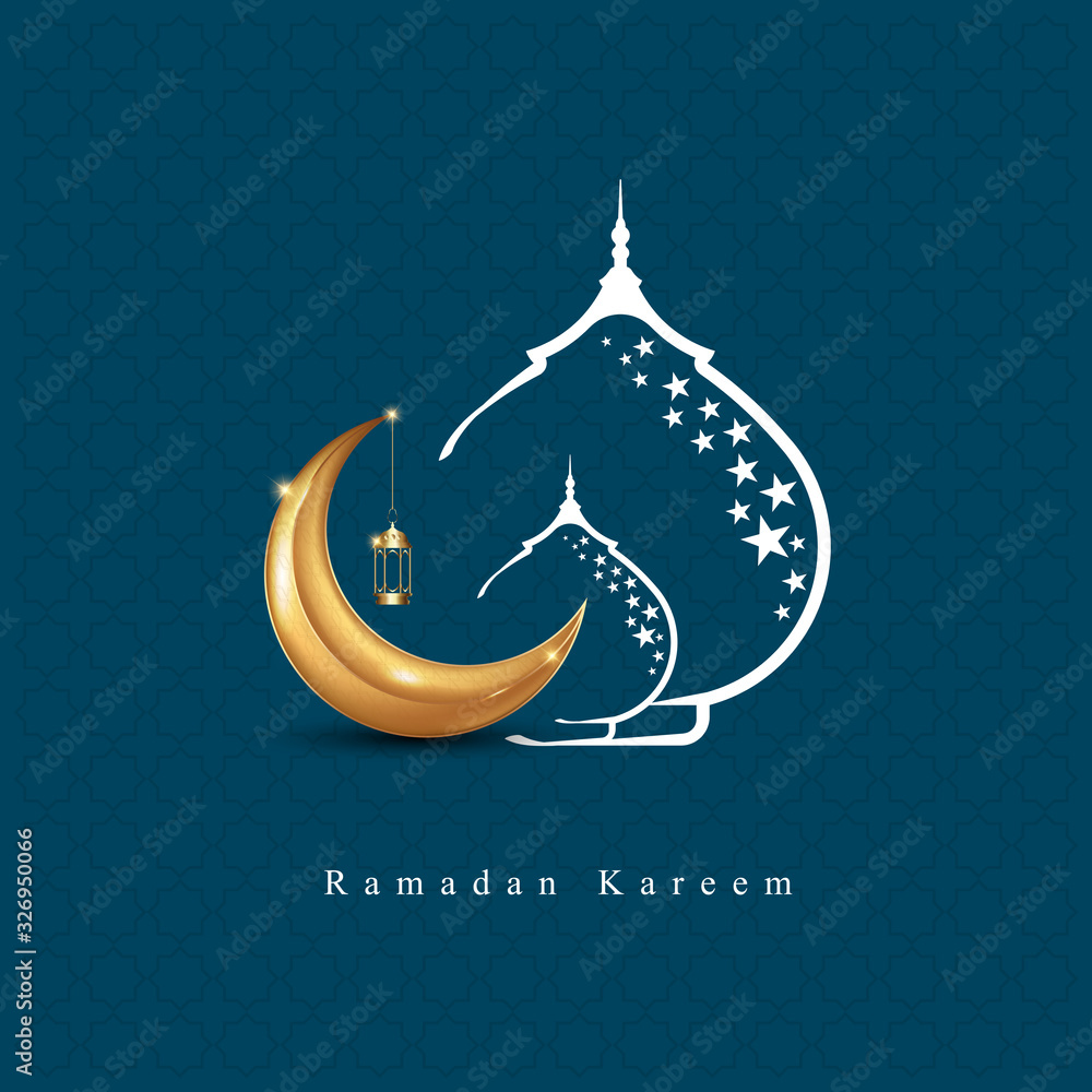 Vector illustration of Ramadan kareem islamic design crescent moon arabic calligraphy Vector illustration of Ramadan kareem islamic design crescent moon arabic calligraphy