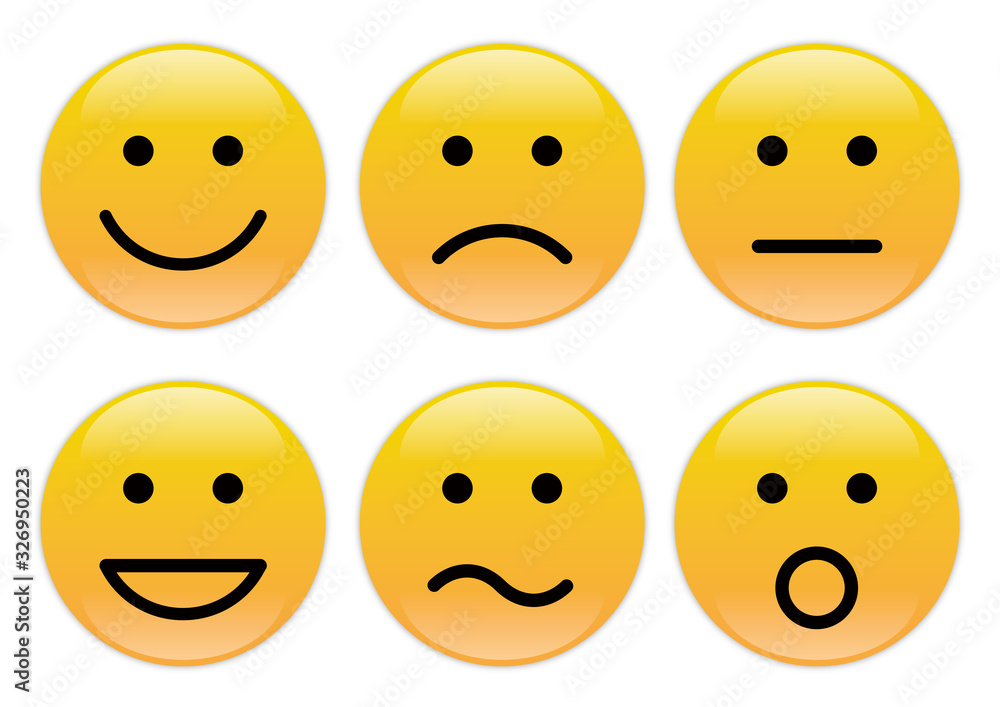 Fototapeta premium Smiles icons on the white background, vector illustration