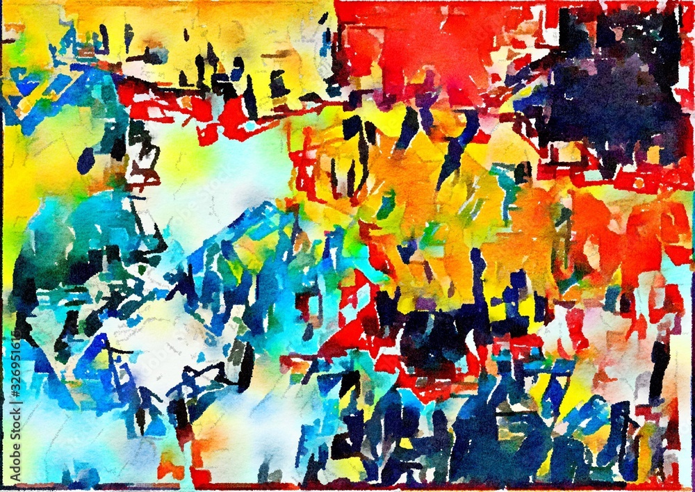Fototapeta premium Watercolor paper background. Abstract Painted Illustration. Brush stroked painting.