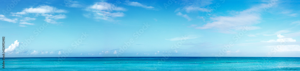 Beautiful caribbean sea and blue sky . Summer background.