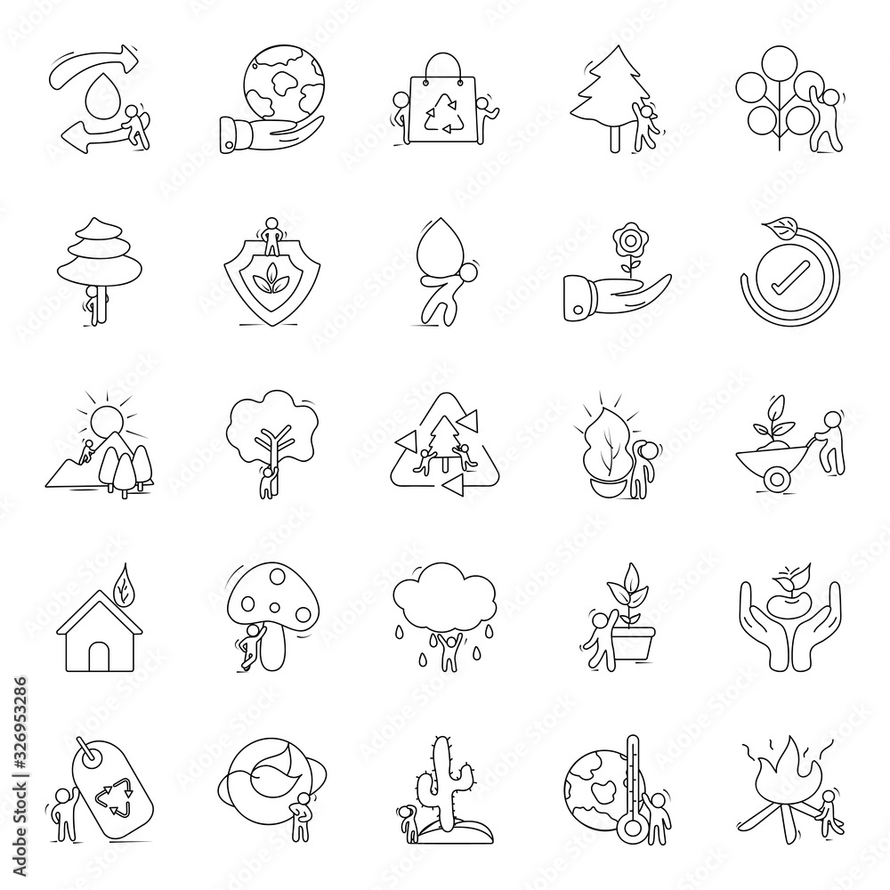 Pack Of Leaves Line Icons 