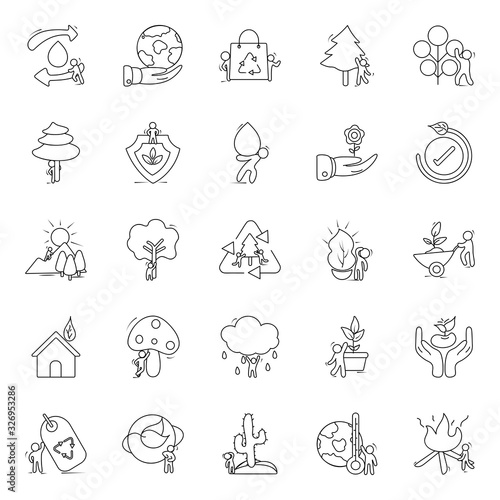 Pack Of Leaves Line Icons 