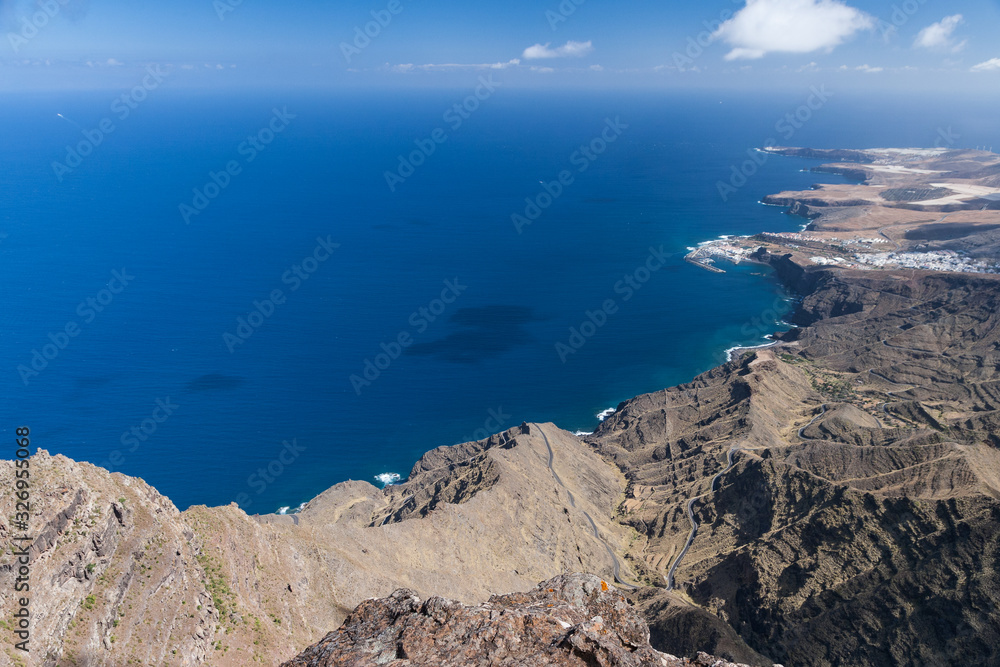 Atlantic ocean from Faneque cliff in Gran Canaria island Atlantic ocean from Faneque cliff in Gran Canaria island