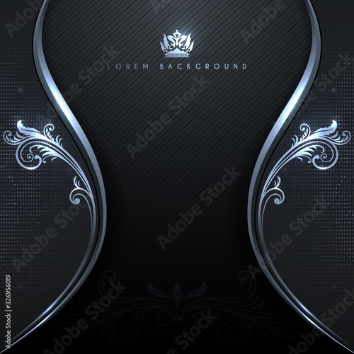 Abstract luxury silver floral background