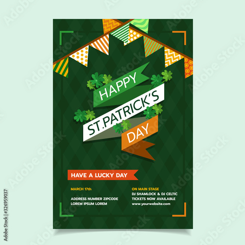 Saint Patrick s Day Poster, Brochure, Holiday Invitation. Vector Illustration photo