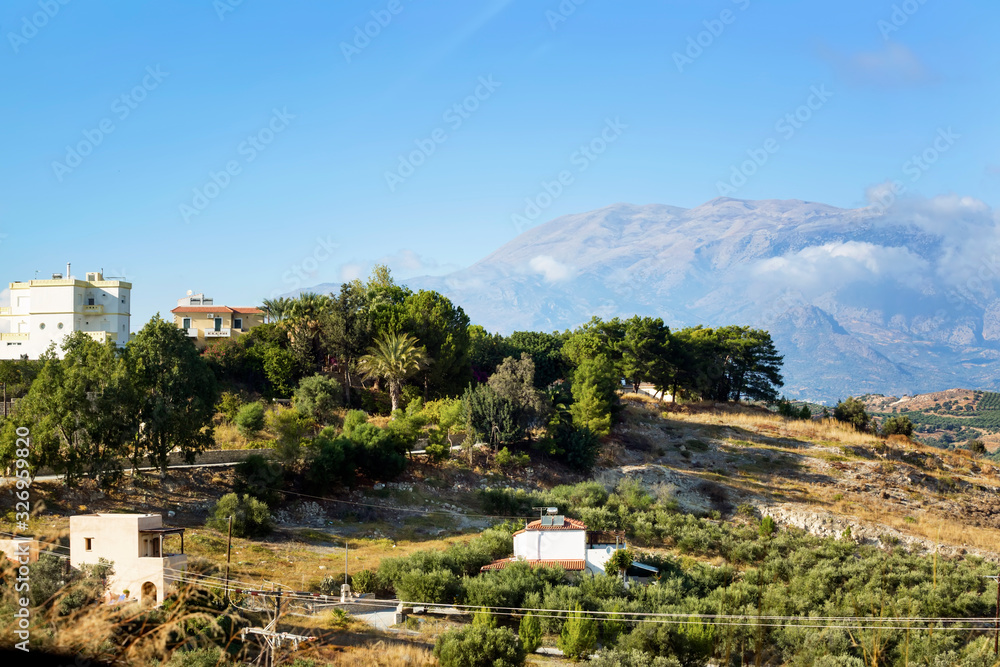 Crete.Greek Island. Seaside of Crete island, aerial view, Greece.