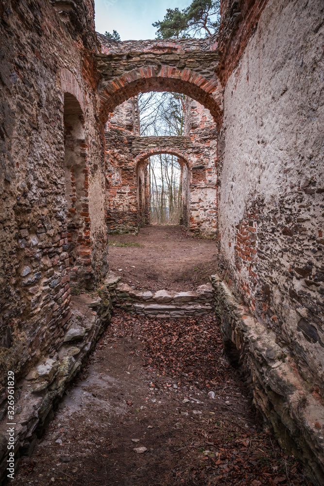Ruins of Belvedere Summer Palace A Chapel of Sts. John the Baptist in Czech republic on a hill Vysoka. Ruins of Belvedere Summer Palace A Chapel of Sts. John the Baptist in Czech republic on a hill Vysoka.