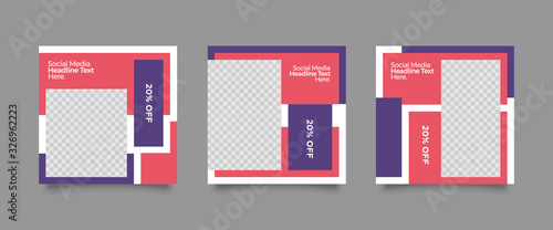 Set of Modern trendy covers idea. Editable simple info banner shop. Slides for app, web design digital style for social media pack. Square handpicked beauty posts, brochure layout design. pr promo
