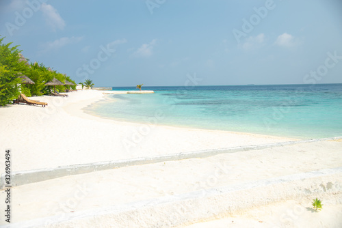 Tropical beach resort in the Maldives