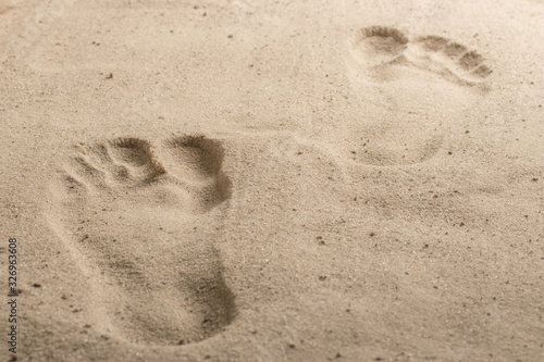 Footprints on the sand step