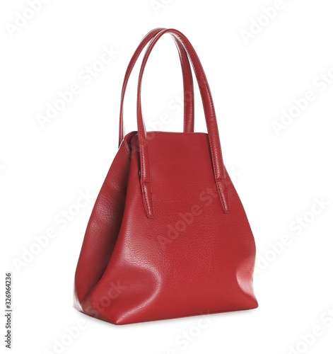 Stylish red woman's bag isolated on white © New Africa