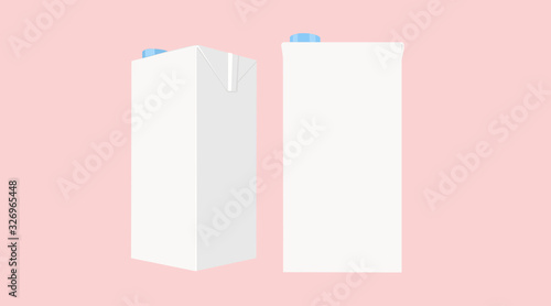 Vector Isolated Illustration of Different Size of Milk Carton, Box. 