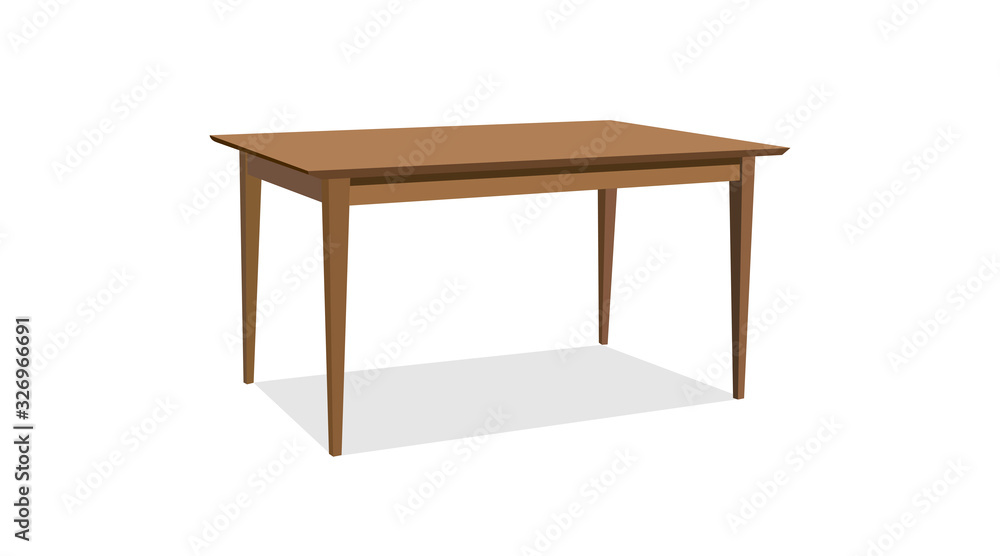 Vector Isolated Illustration of a Wooden Table Vector Isolated Illustration of a Wooden Table