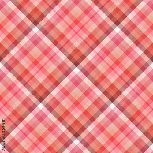 Seamless pattern in fine festive pink, orange and red colors for plaid, fabric, textile, clothes, tablecloth and other things. Vector image. 2