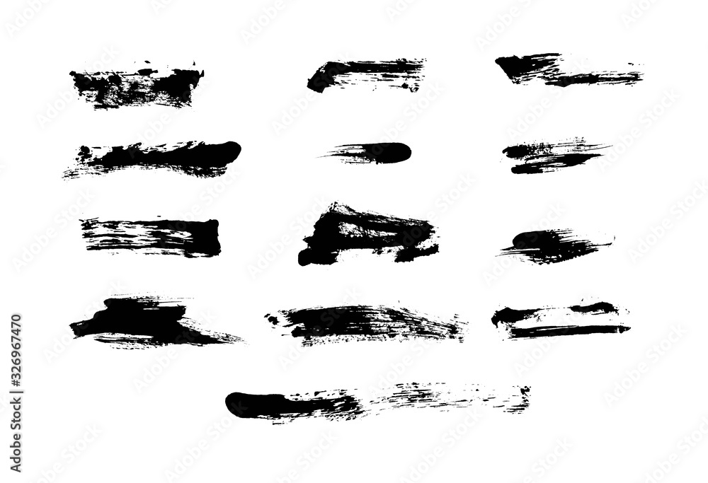 Brush strokes on a white background. Isolate. Design element. Ink, oil paint. A set of brushes for design. Brush strokes on a white background. Isolate. Design element. Ink, oil paint. A set of brushes for design.