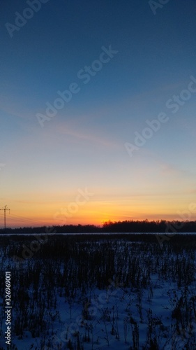 sunset over the river