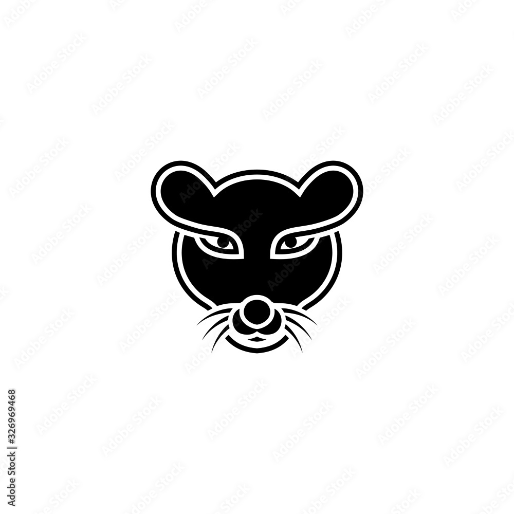 Fototapeta premium illustration of a flat mouse head