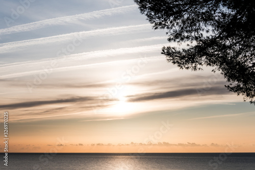 Sunset in the cove of Cap Roig  Costa brava de Girona