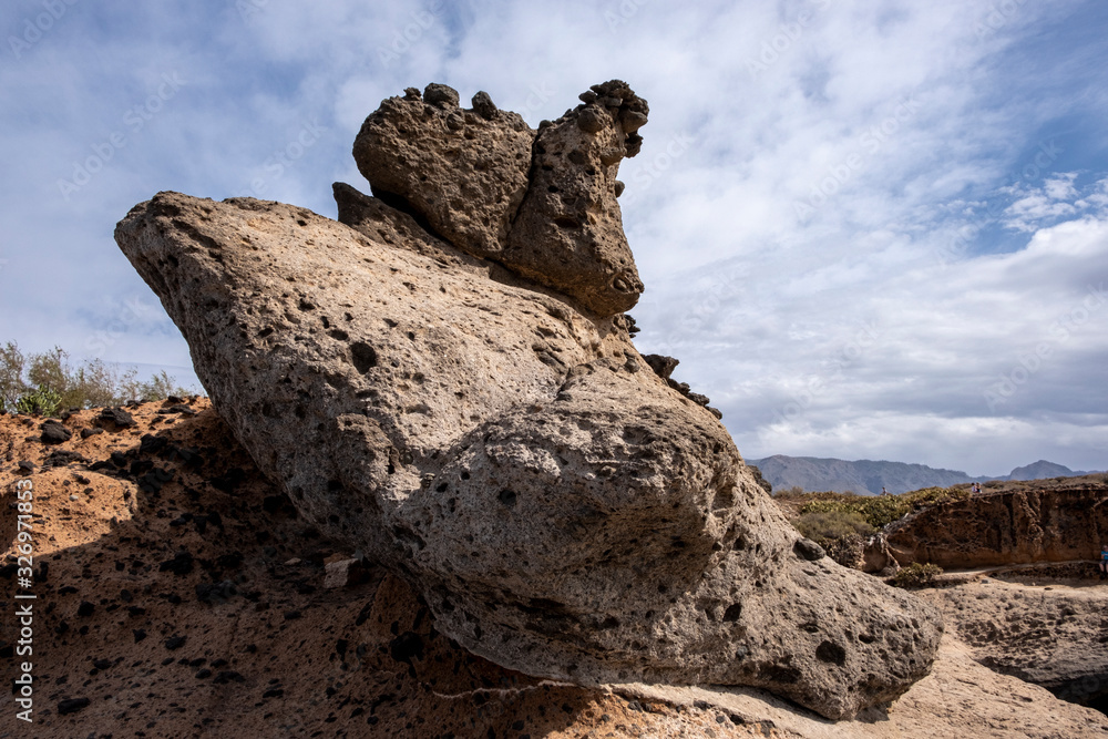 Rock formation at the coastal village of El Puertito, Tenerife, Spain