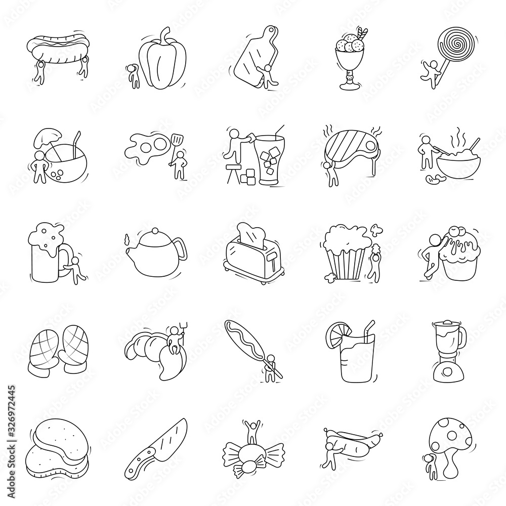  Pack Of Snacks Line Icons 